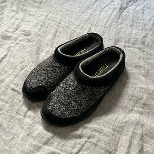 Kuru Draft Gray Black Knit Mesh Mule Slip On Comfort Slippers Size 11